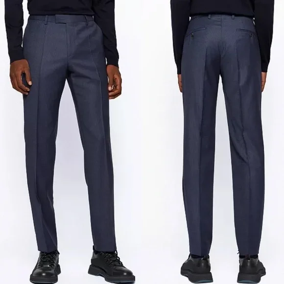 Hugo Boss Johnstons/lenon Blue Pinstripe Suit Pant